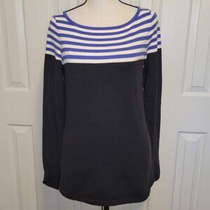 Lilly Pulitzer Striped Maria Boatneck Black & Blue Sweater Size M